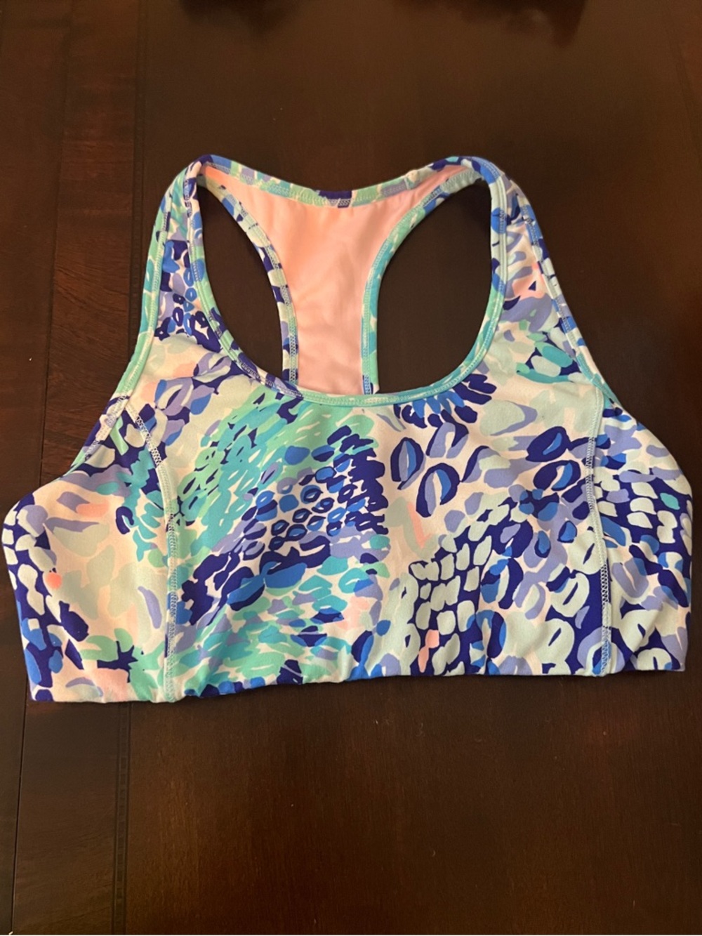 Lilly Pulitzer Wave after Wave Racerback non-padded Sport Bra Size Medium